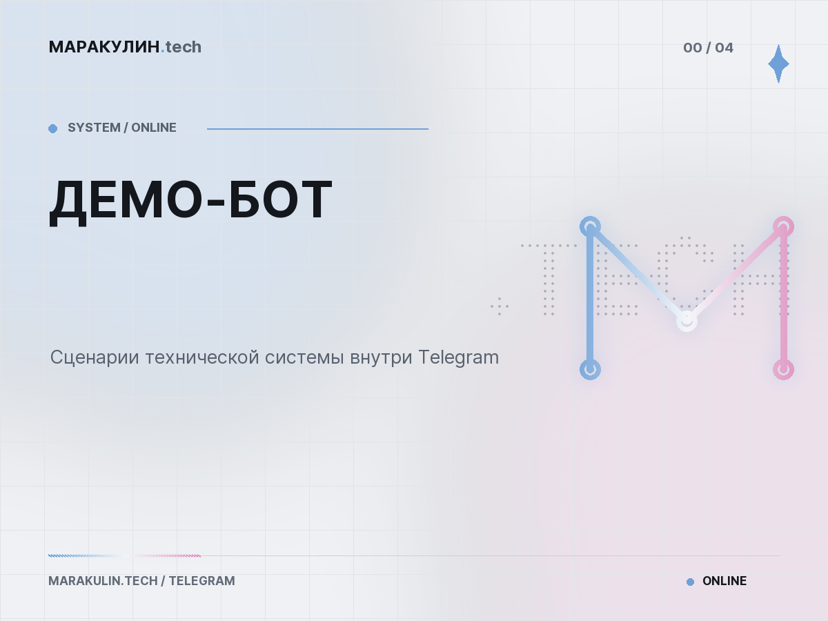 Главное меню демо-бота Marakulin.tech